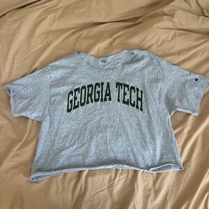 georgia tech champion xl grey off the shoulder tee shirt